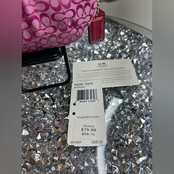 Coach vintage LE y2k Mini Signature kisslock Frame fuchsia pink Coin Purse NWT - Picture 4 of 15